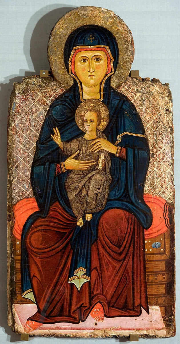 Çocuklu Meryem Tahtta Oturan - Bigallo Çarmıh Ustası