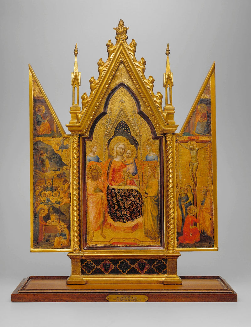 İsa Çocuk ve Azizlerle Bakire, Çarmıha Geriliş ve Doğuş - Allegretto Nuzi