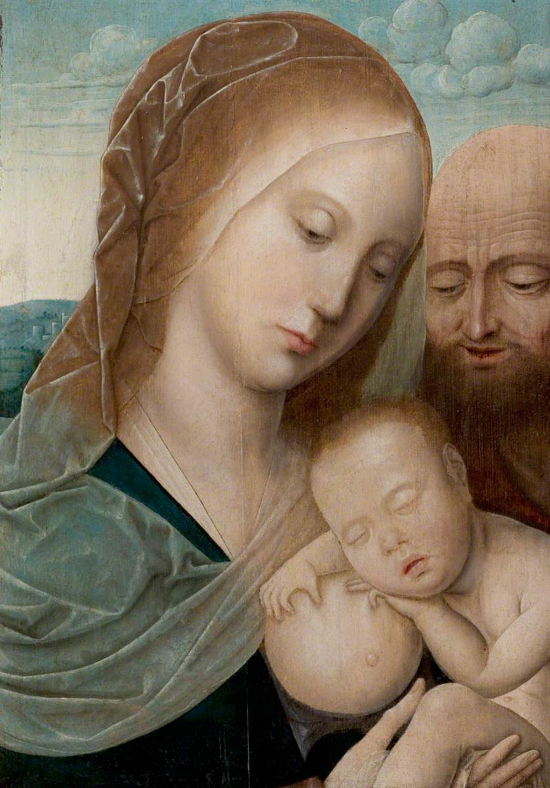 İsa Anası ve Aziz Yusuf ile Vierge à l'Enfant - Joos van Cleve