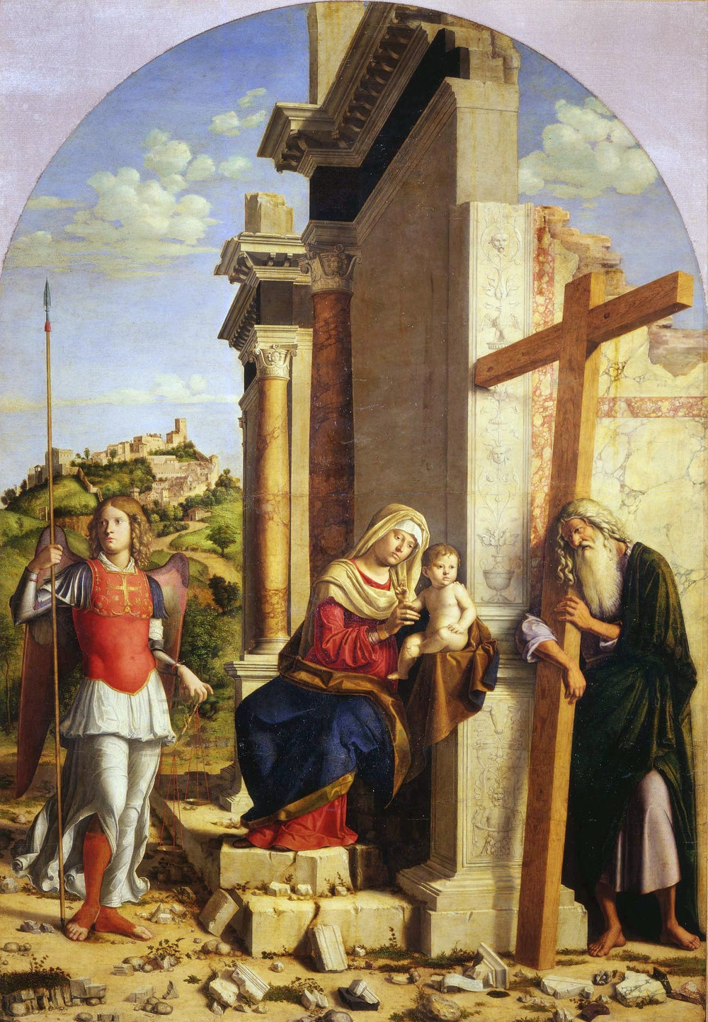 Vierge à l’Enfant entre l’archange saint Michel et l’apôtre saint André - Cima da Conegliano - Alpha Reproduction