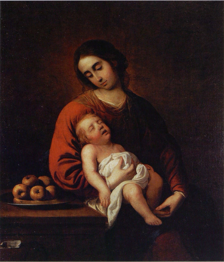 İsa Çocuk Uyuyan Meryem Ana - Francisco de Zurbarán