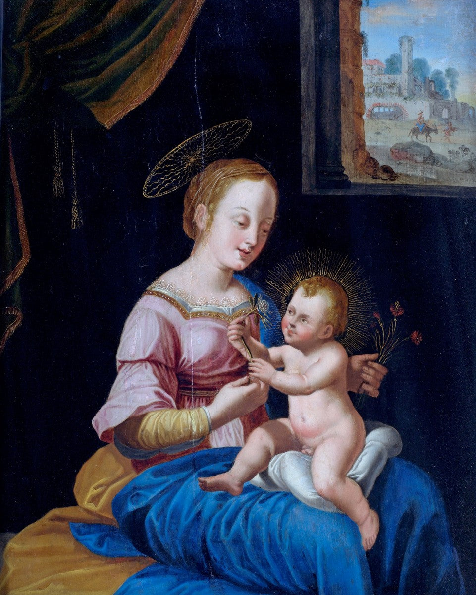 Reproduction du tableau « Vierge à l'Enfant - Raphaël Sanzio » par Alpha Reproduction en peinture à l’huile