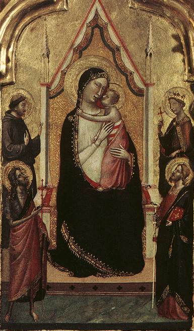 Bakire ve Çocuk, Azizlerle Tahtta - Bernardo Daddi