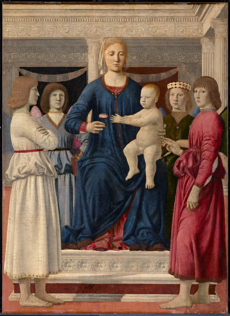 Bakire ve Çocuk Dört Meleğinle - Piero della Francesca