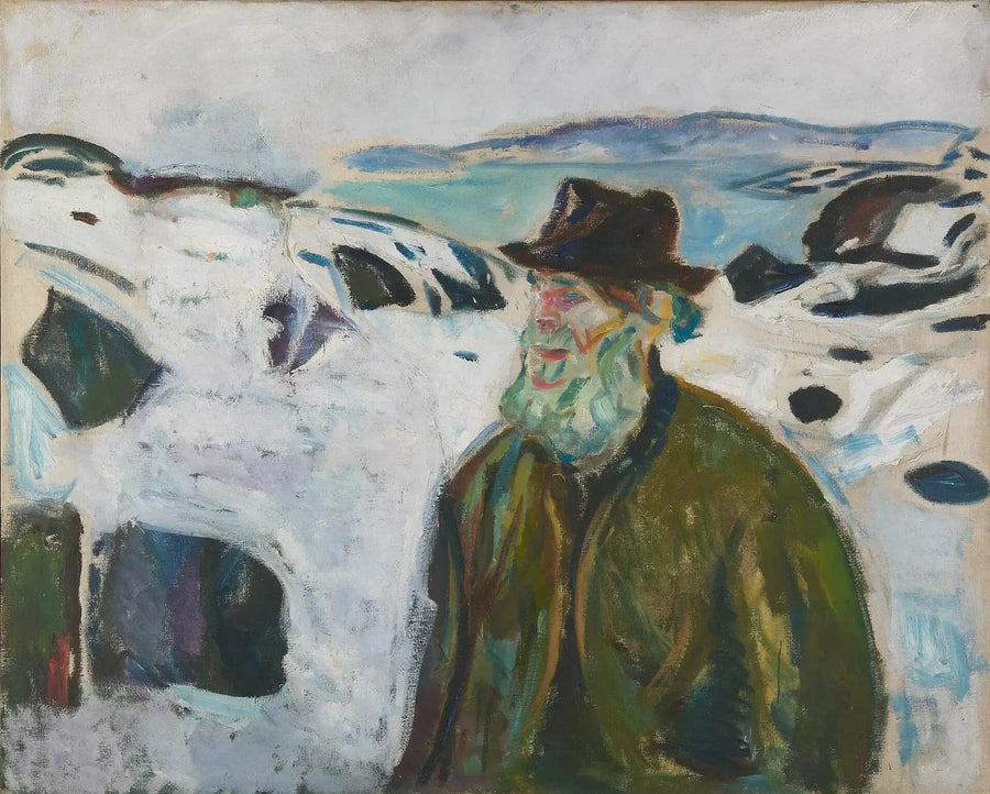 Eski Balıkçı Karla Kaplı Bir Kıyıda - Edvard Munch