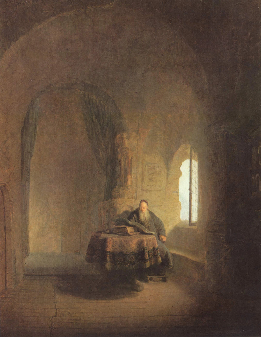 Eski bilgin bir kemerli odada - Rembrandt