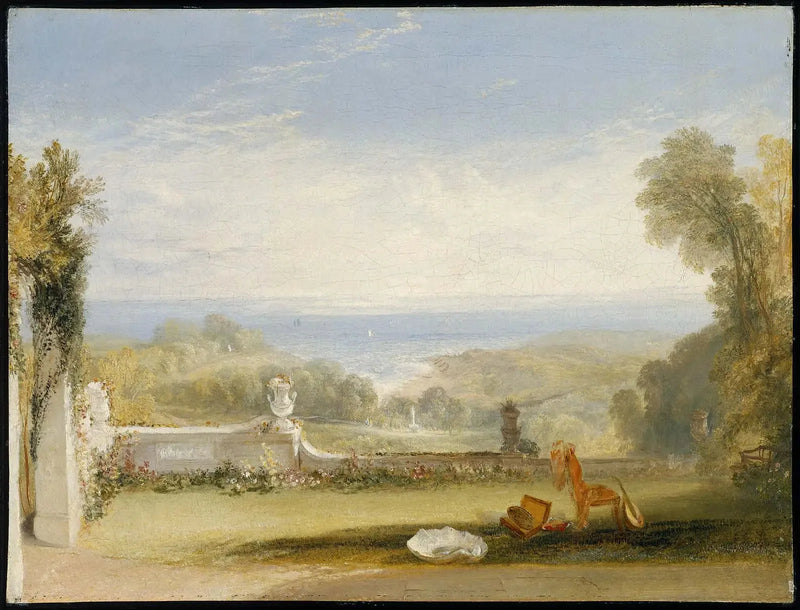 Niton, Wight Adası'ndaki Bir Villanın Terasından Manzara, Bir Hanımın Taslaklarından - J. M. W. Turner