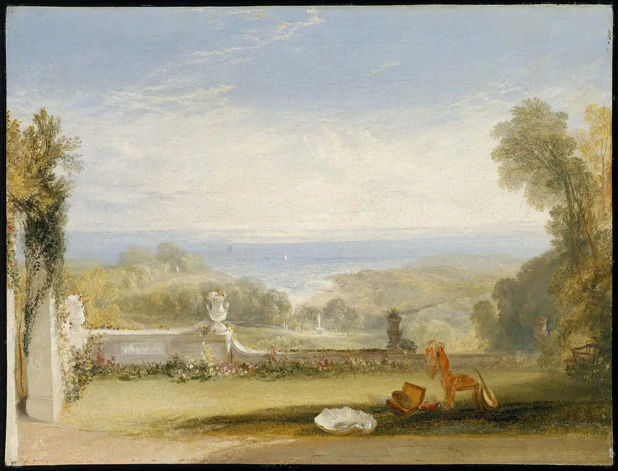 Niton, Wight Adası'ndaki Bir Villanın Terasından Manzara, Bir Hanımın Taslaklarından - J. M. W. Turner