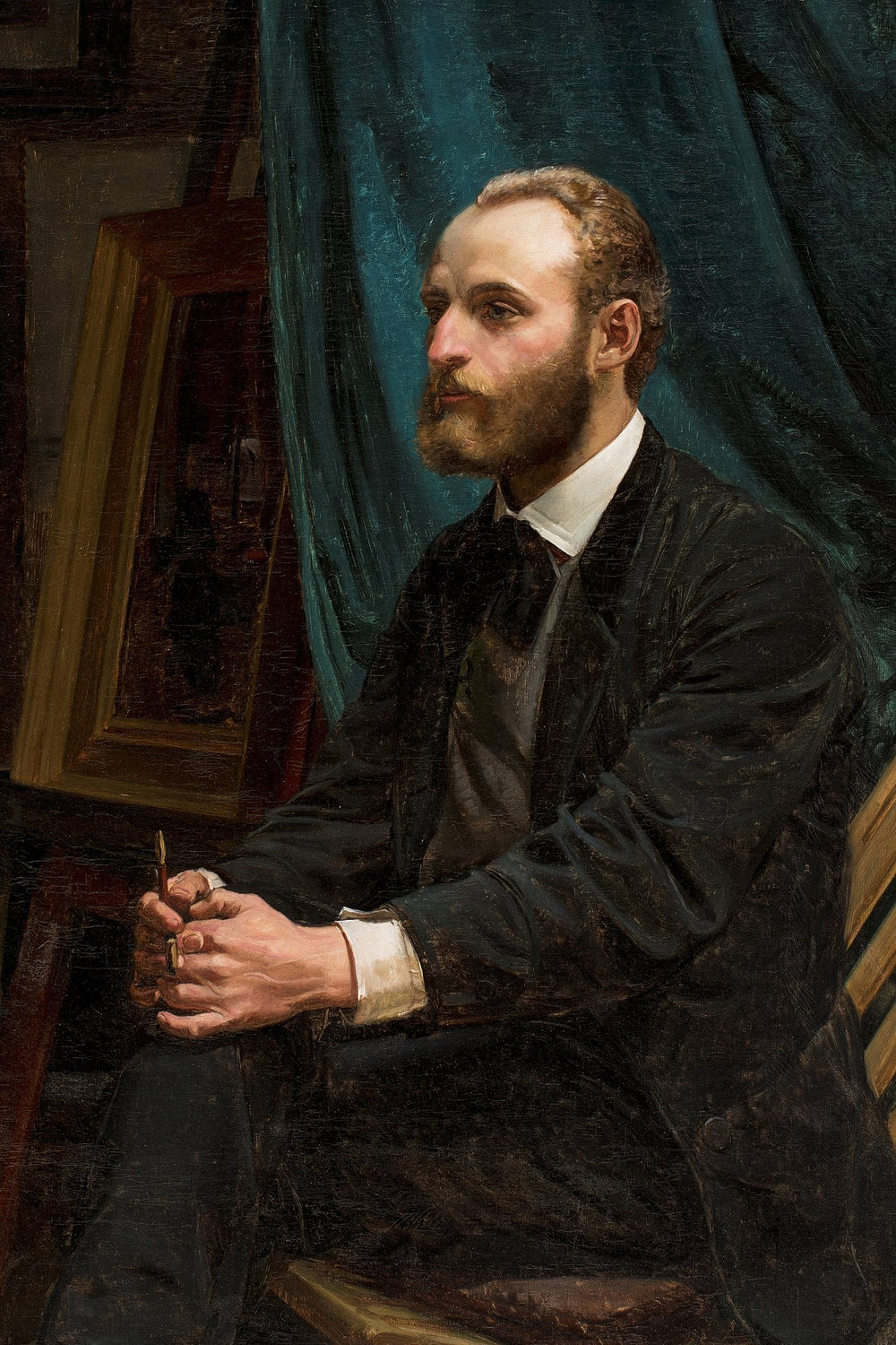 Viggo Johansen dans son studio - Michael Peter Ancher image 1 tableau peint à l’huile sur toile