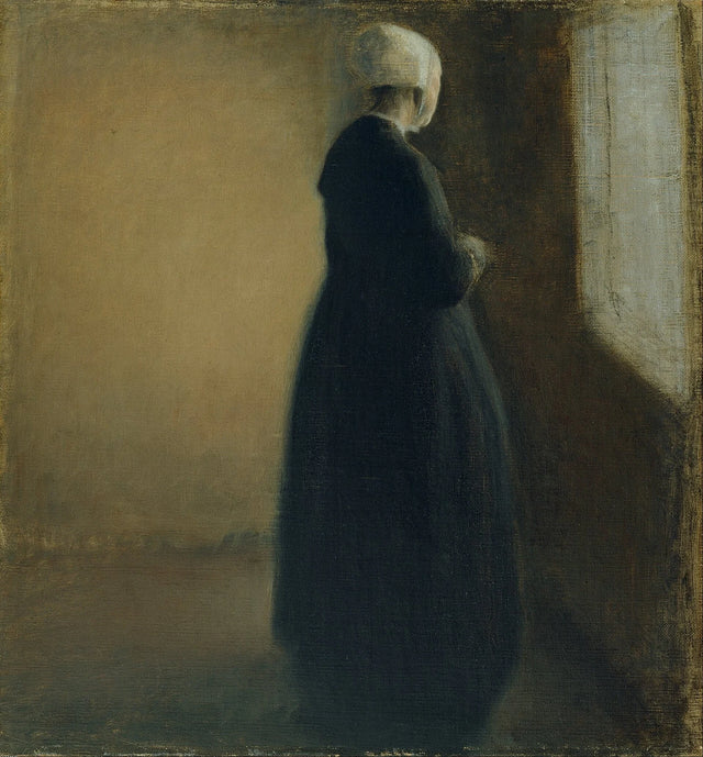 Vieille femme debout près d’une fenêtre - Vilhelm Hammershøi