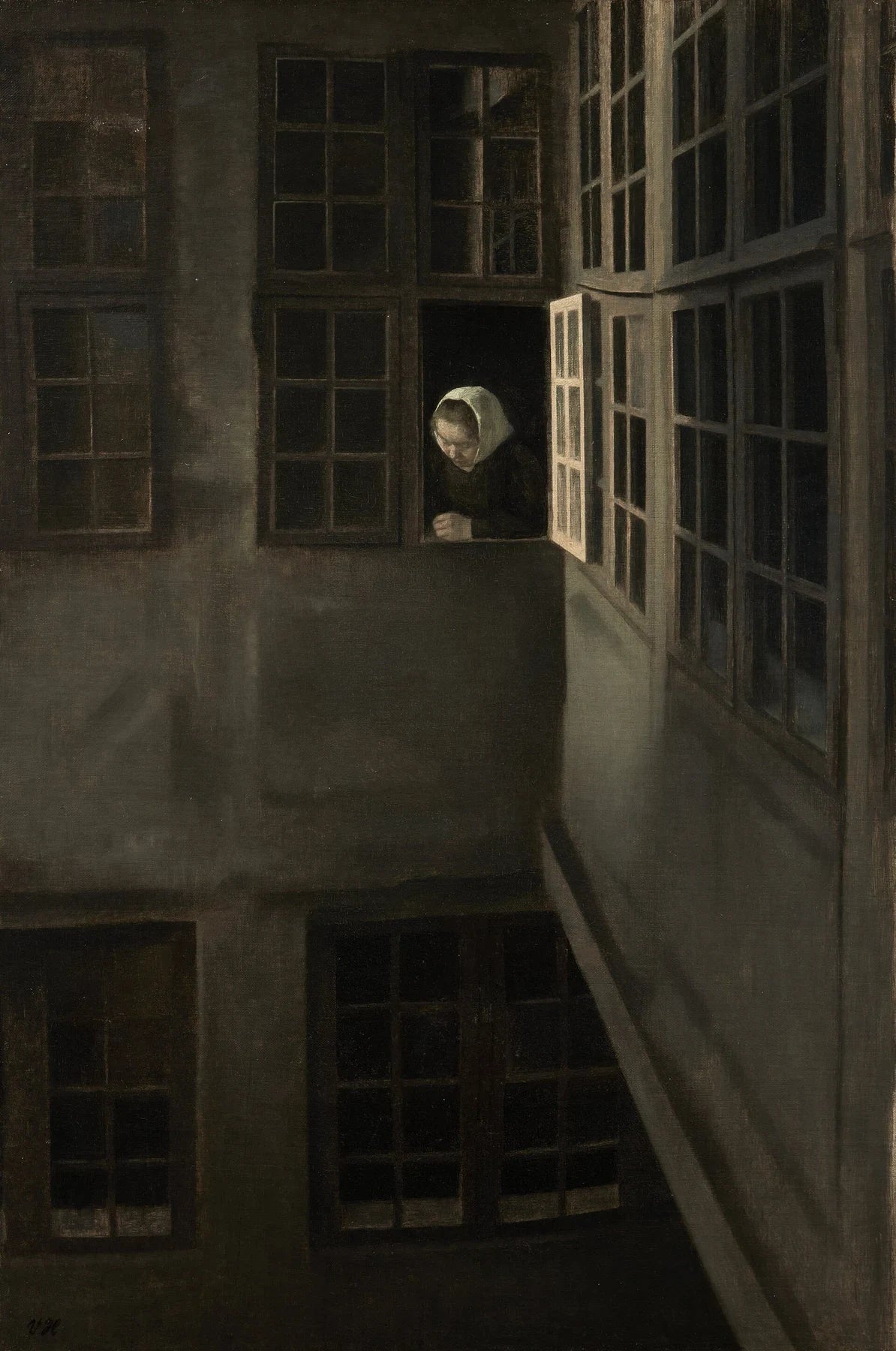 Vue sur la cour, Strandgade 30, peinture de Vilhelm Hammershøi