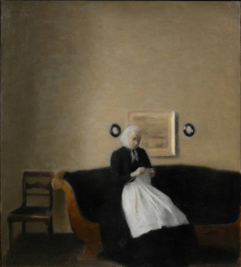 Intérieur avec la mère de l’artiste - Vilhelm Hammershøi