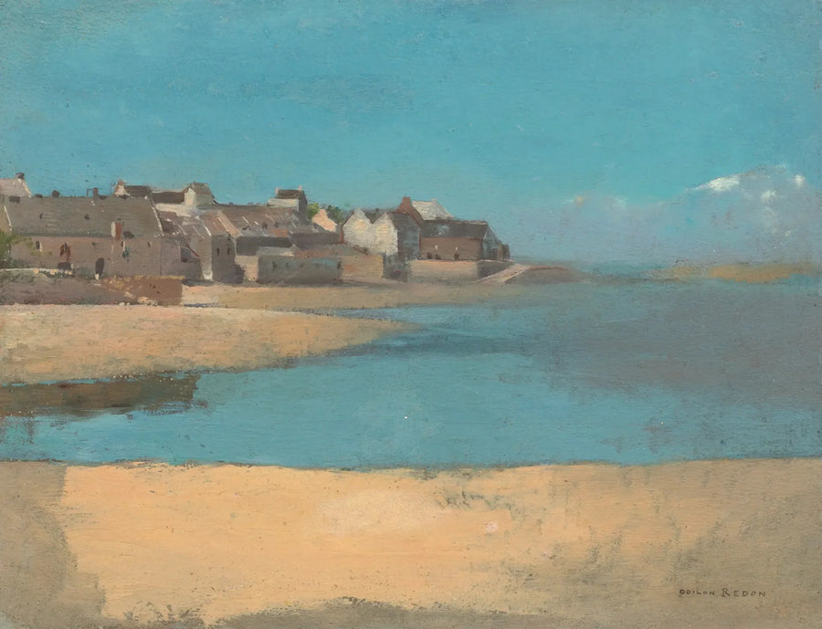 Bretanya'da Deniz Kenarında Köy - Odilon Redon
