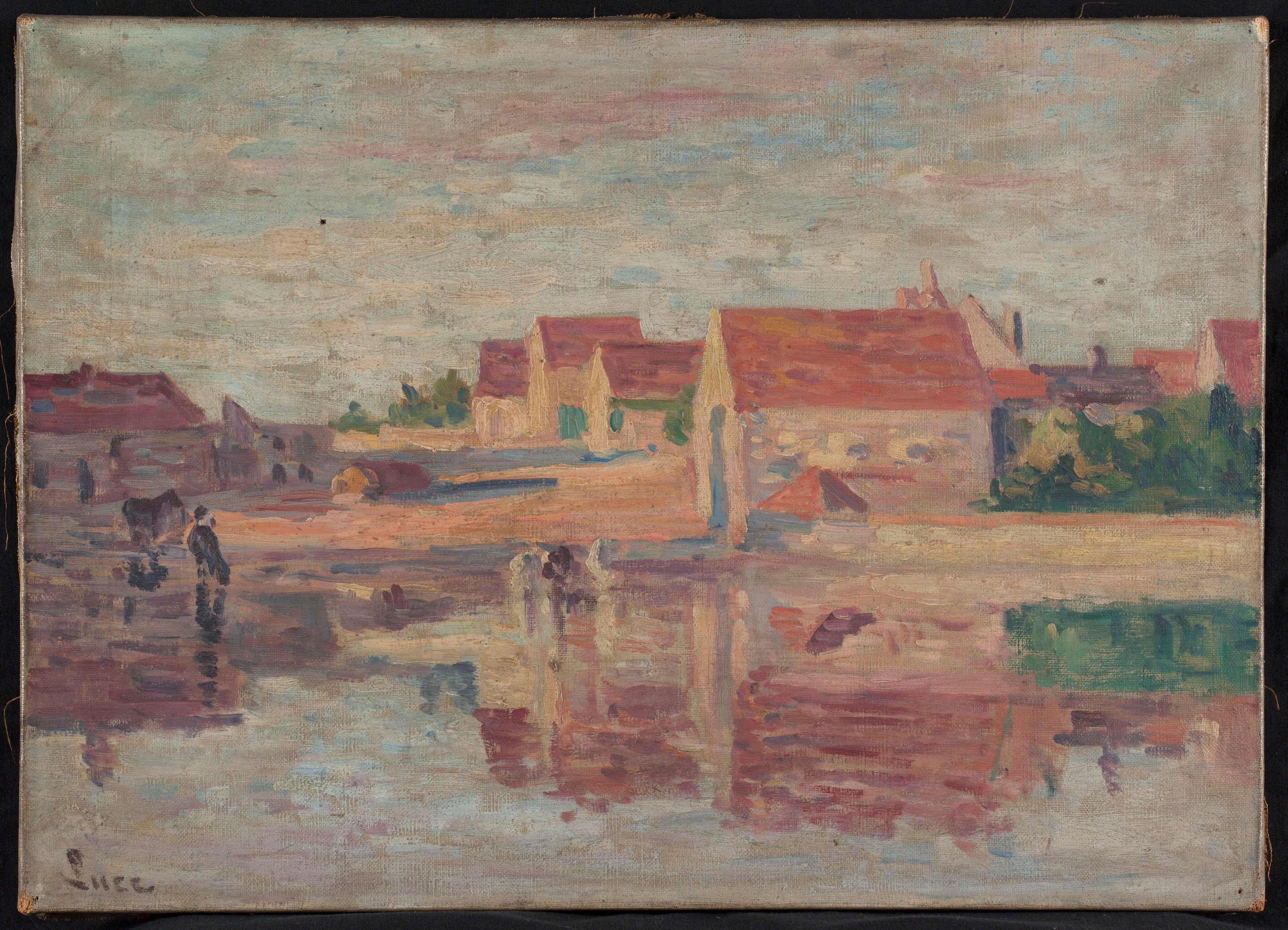 Village au bord d'une rivière - Maximilien Luce