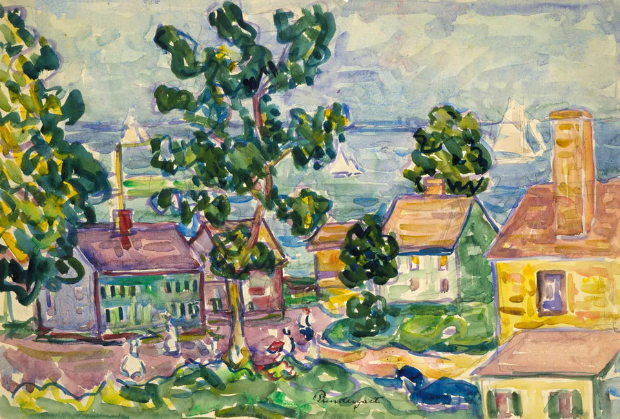 Yeni İngiltere Sahil Köyü - Maurice Prendergast