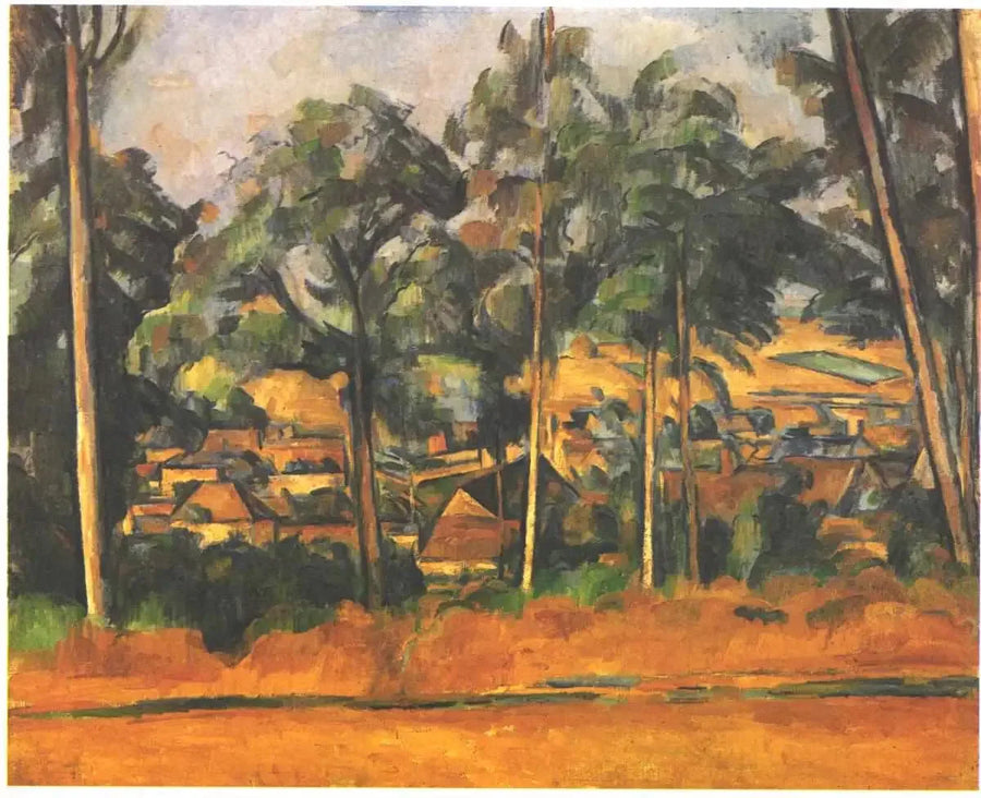 Ağaçların Arkasındaki Köy - Paul Cézanne