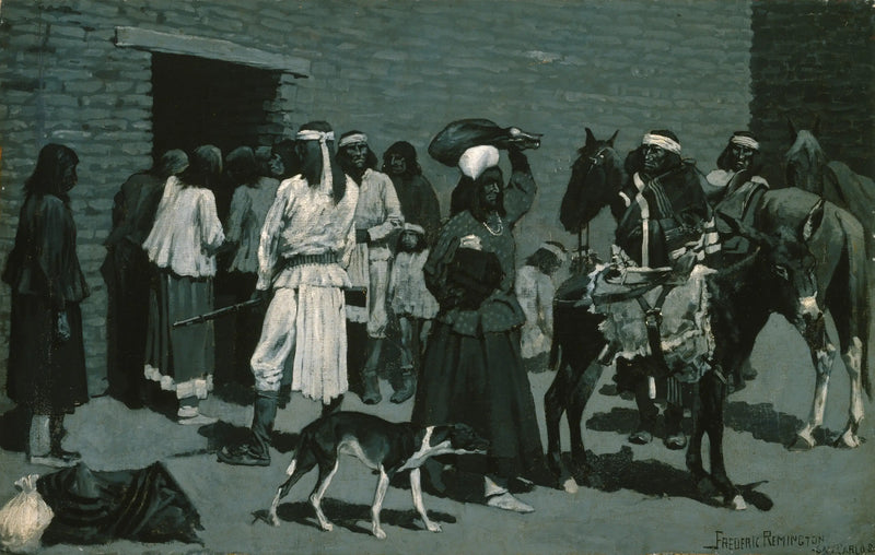 Kızılderili Köyü Pueblo - Frederic Remington