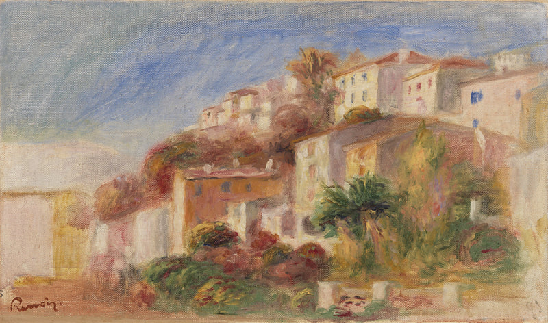 Posta Bahçesi'nden Manzara, Cagnes (Posta bahçesinden görülen köy, Cagnes) - Pierre-Auguste Renoir