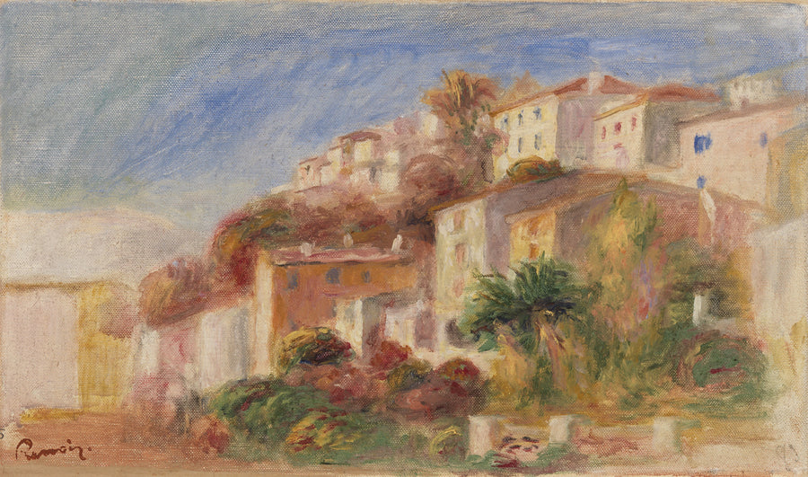 Posta Bahçesi'nden Manzara, Cagnes (Posta bahçesinden görülen köy, Cagnes) - Pierre-Auguste Renoir