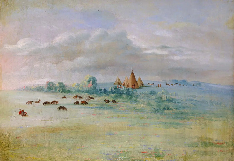 Sioux Köyü, Calhoun Gölü, Fort Snelling yakınlarında - George Catlin