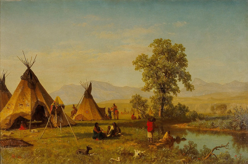 Fort Laramie yakınlarındaki Sioux köyü - Albert Bierstadt