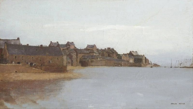Bretanya kıyısındaki köy - Odilon Redon
