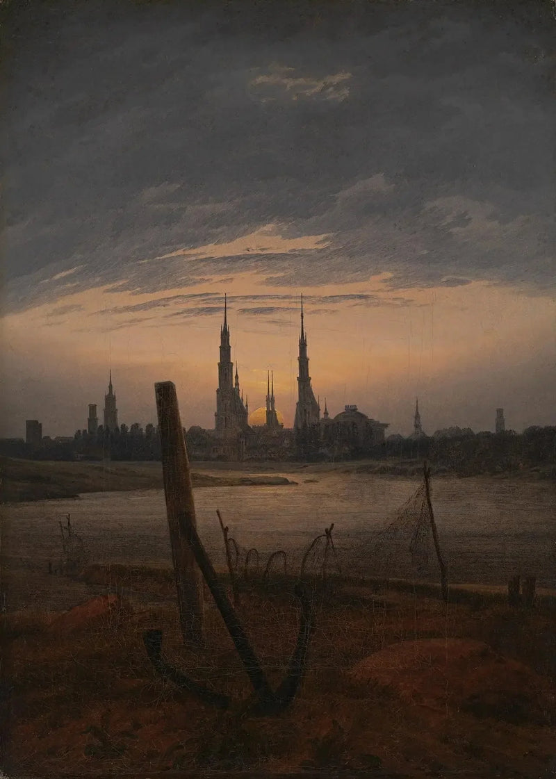 Ay Doğarken Şehir - Caspar David Friedrich