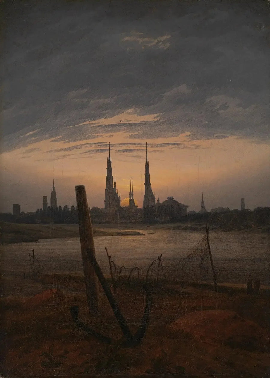 Ay Doğarken Şehir - Caspar David Friedrich