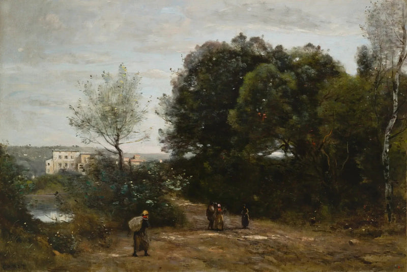 Ville-d'Avray : Gölet kenarında yol - Jean-Baptiste Camille Corot