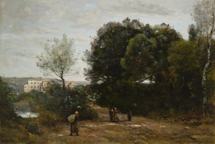 Ville-d'Avray : Gölet kenarında yol - Jean-Baptiste Camille Corot