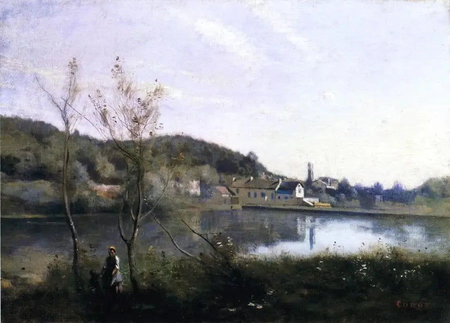 Ville-d'Avray, büyük gölet ve villaları - Jean-Baptiste Camille Corot