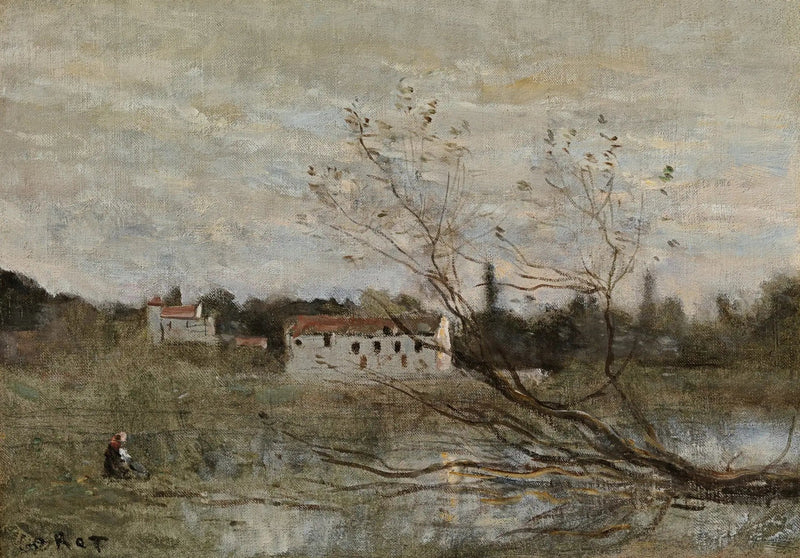 Ville d'Avray, bir gölet köşesi - Jean-Baptiste Camille Corot