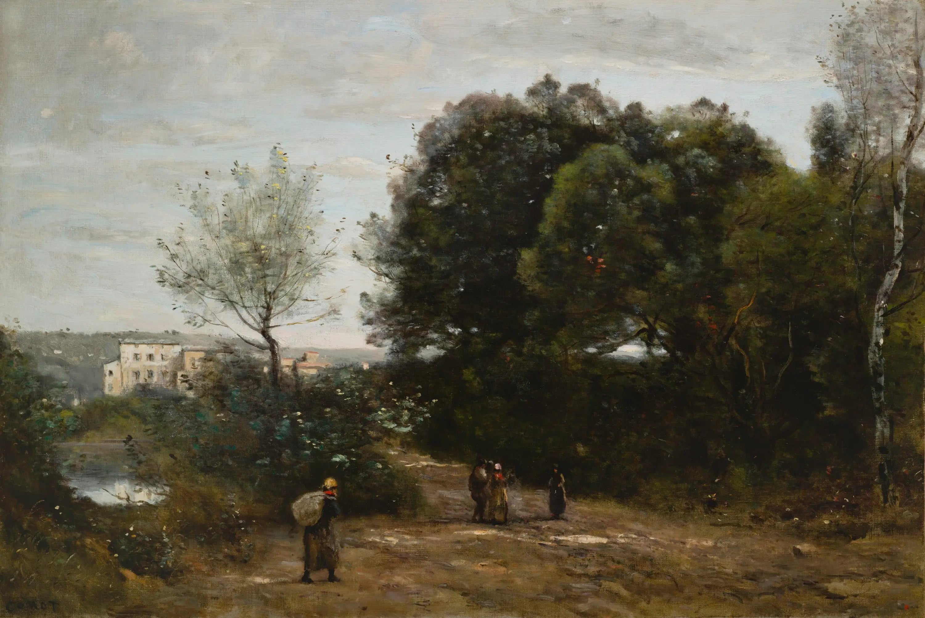 Ville-d’Avray: Chemin au bord de l’étang - Jean-Baptiste Camille Corot - Alpha Reproduction
