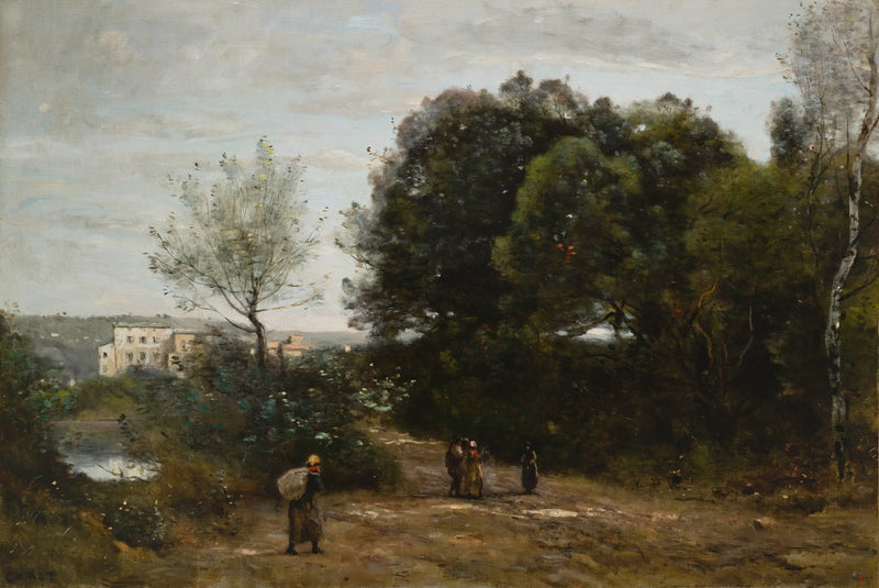 Ville-d'Avray : Gölet kenarında yol - Jean-Baptiste Camille Corot