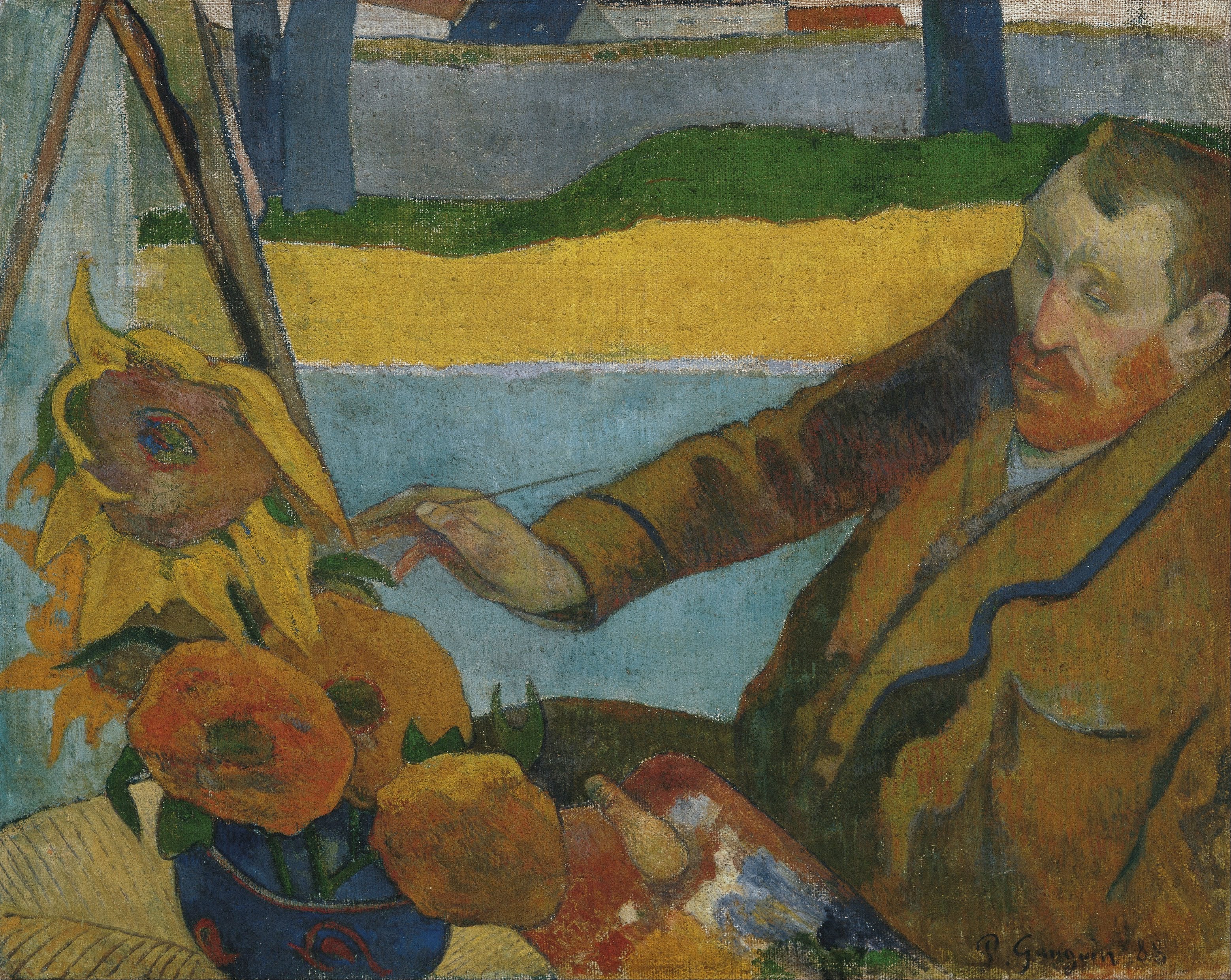 Vincent van Gogh'un ayçiçeklerini boyaması - Paul Gauguin
