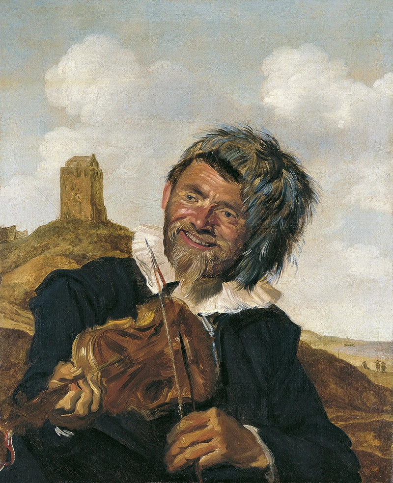 Solak kemancı, kum tepeleri manzarasında - Frans Hals