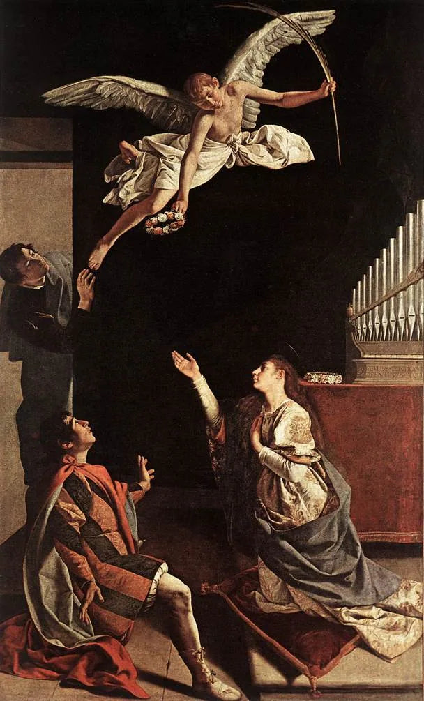 Sainte Cécile Görünümü - Orazio Gentileschi