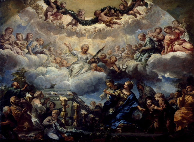 Azize Konstantia'nın Görüşü, Azizeler Agnès ve Émérentienne'nin Mezarının Önünde - Pietro da Cortona