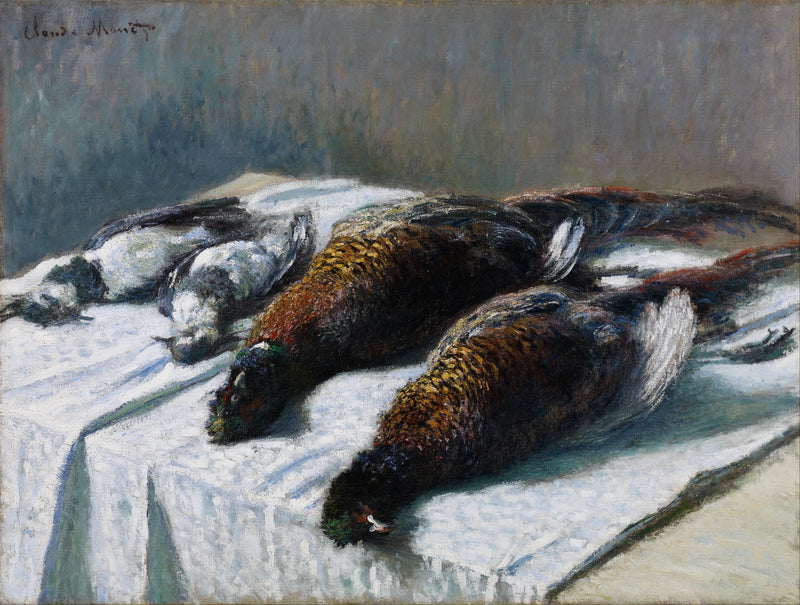 Sülün ve yağmur kuşlarıyla natürmort W550 - Claude Monet