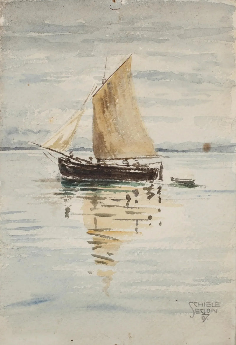 Yansımalarla Yelkenli - Egon Schiele