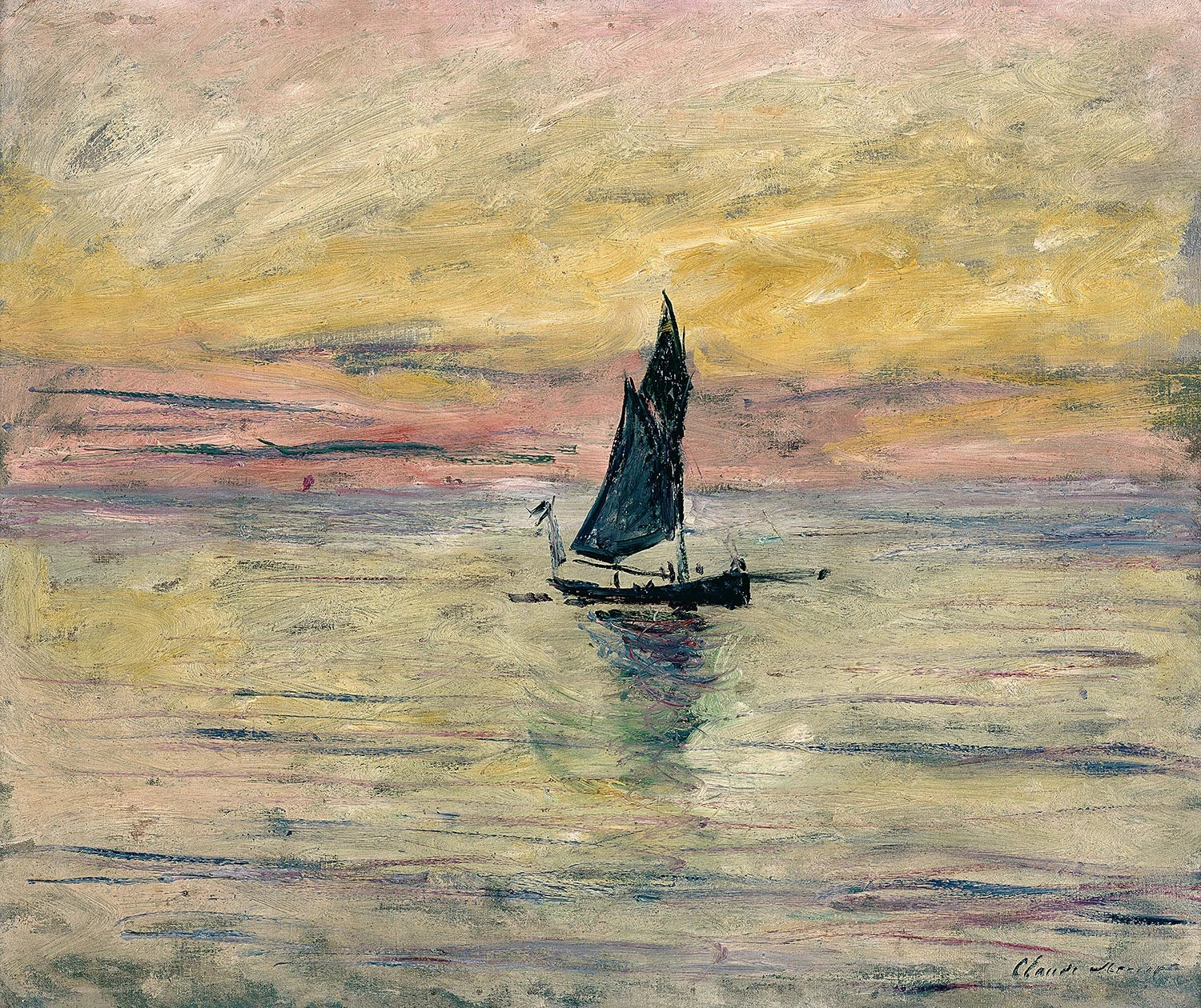 Le Voilier, effet du soir W1027 par Claude Monet, musée Marmottan Monet