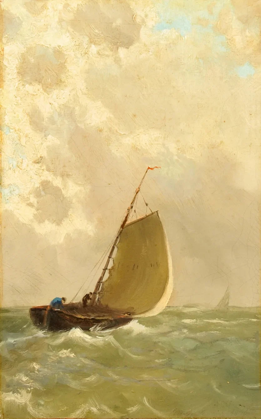 Kötü denizde yelkenli tekne - Michael Peter Ancher