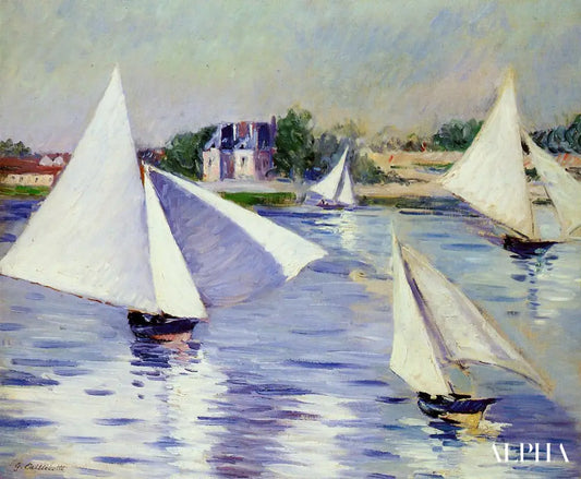 Voiliers sur la seine à argenteuil - Caillebotte - Reproductions de tableaux et peintures haut de gamme