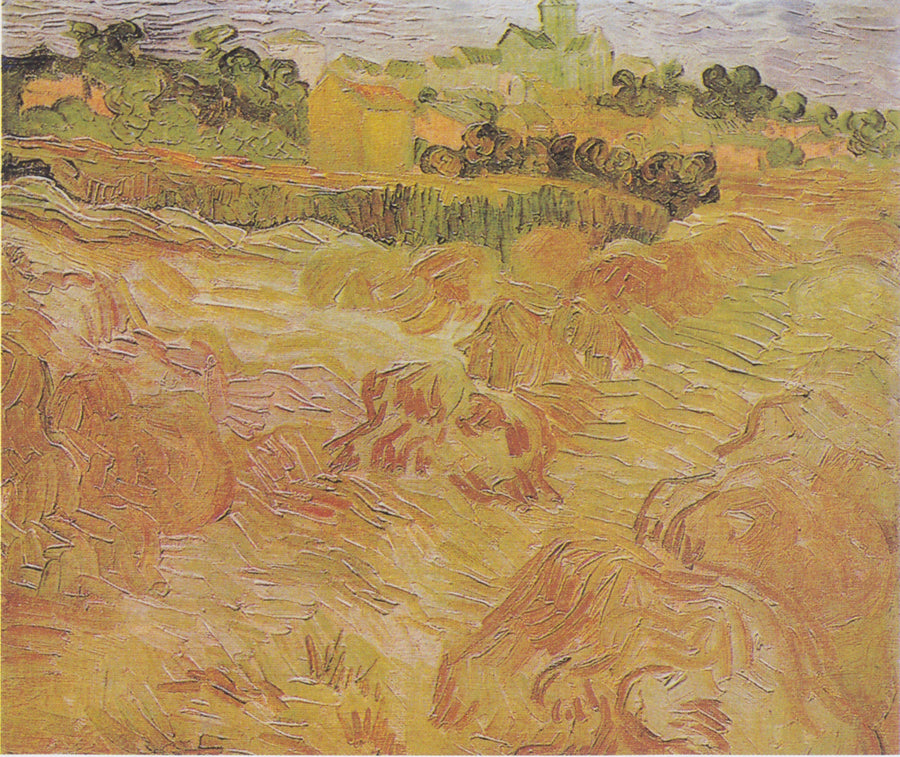 Arka planda Auvers ile Buğday Tarlası - Vincent van Gogh