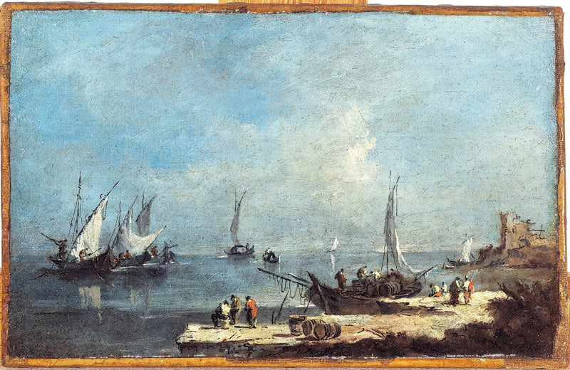 Bir liman manzarası, lagün üzerinde - Francesco Guardi