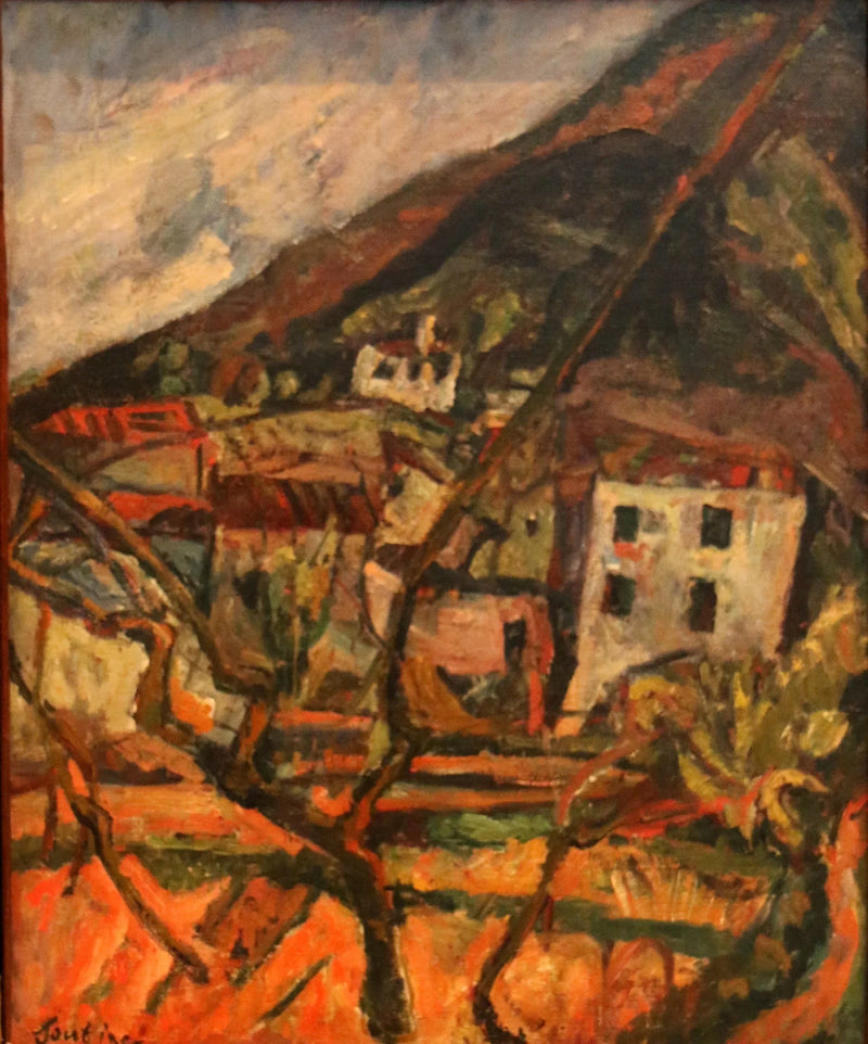 Céret'teki bir köy manzarası, Roussillon - Chaim Soutine