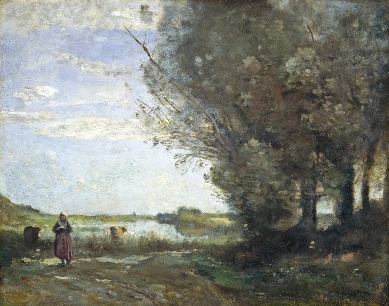 Bir Nehir Manzarası - Jean-Baptiste Camille Corot