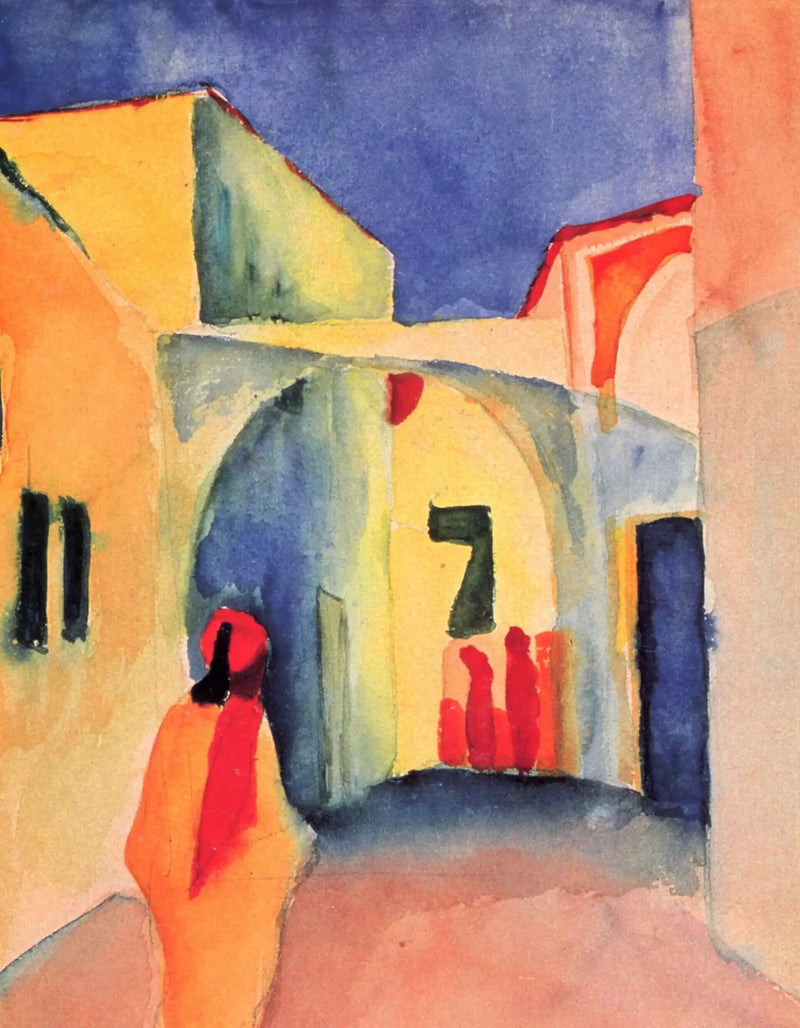 Bir Sokakta Görüntü - August Macke