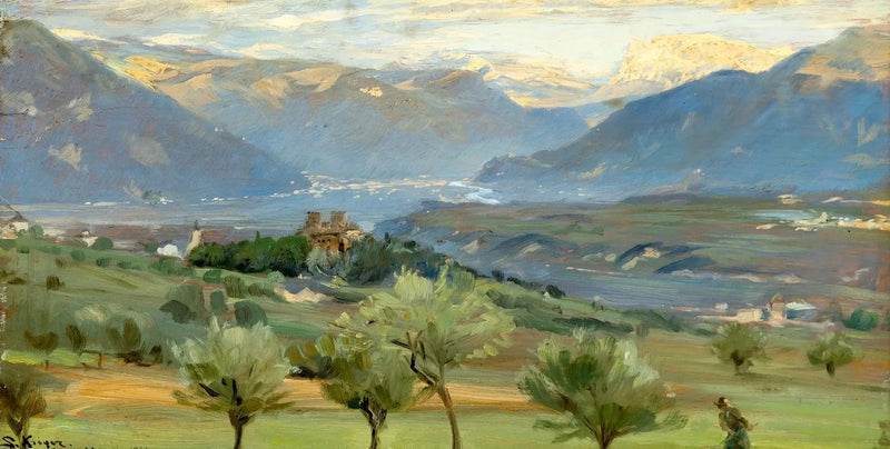 Bolzano'nun Kalesi'nden Güney Tirol'den Saint-Valentin Kalesi'nden Manzara - Peder Severin Krøyer