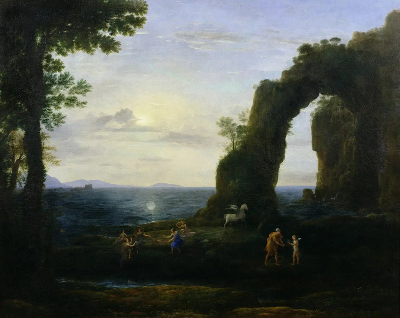 Persée ve mercan kaynağı ile kıyı manzarası - Claude Lorrain
